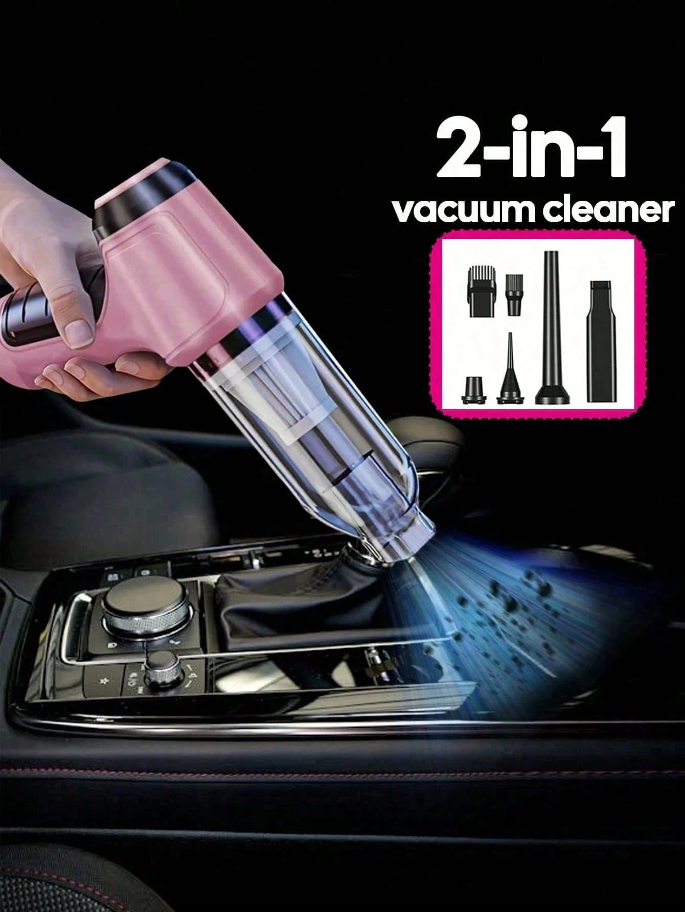 6-In-1 Portable Wireless Vacuum Cleaner, 2400mAh Rechargeable Battery High Power Mini Vacuum, With Brushless Motor Air Blower And Pump, Handheld Vacuum Cleaner, Suitable For Car, Home, Office, Camping