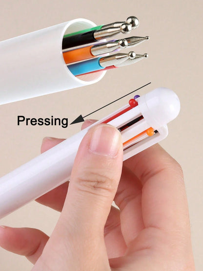6-In-1 Professional Nail Art Dotting Pen, Pressure Activated, 6 Rotating Drill Bits & Gems Multi-Function Nail Art Tool, Suitable For Painting, Gradient, Striping, Dotting, Ideal For Nail Salons And B