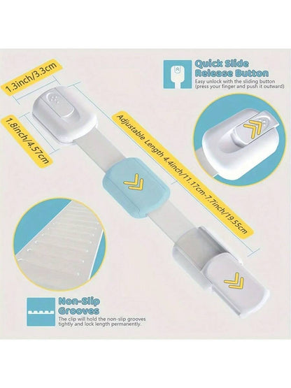 6-Pack/8-Pack Baby Locks – Secure, Quick, Easy Adhesive Cabinet Latches, No-Screw & Magnet-Free,Multi-Purpose For Furniture,Kitchen, Oven,Toilet Seat