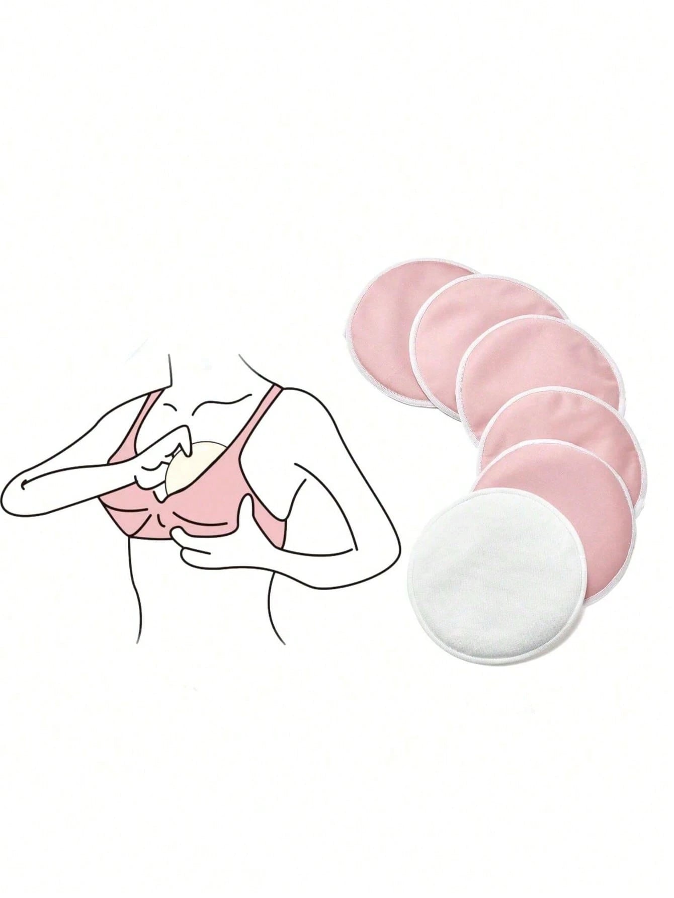 6-Pack Nursing Pads- Washable Breast Pads For Breastfeeding, Nursing Bra Nipple Pads For Breastfeeding, Pumping Bra Reusable Breast Pads