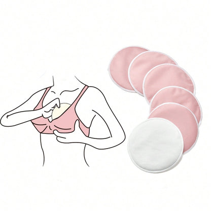 6-Pack Nursing Pads- Washable Breast Pads For Breastfeeding, Nursing Bra Nipple Pads For Breastfeeding, Pumping Bra Reusable Breast Pads