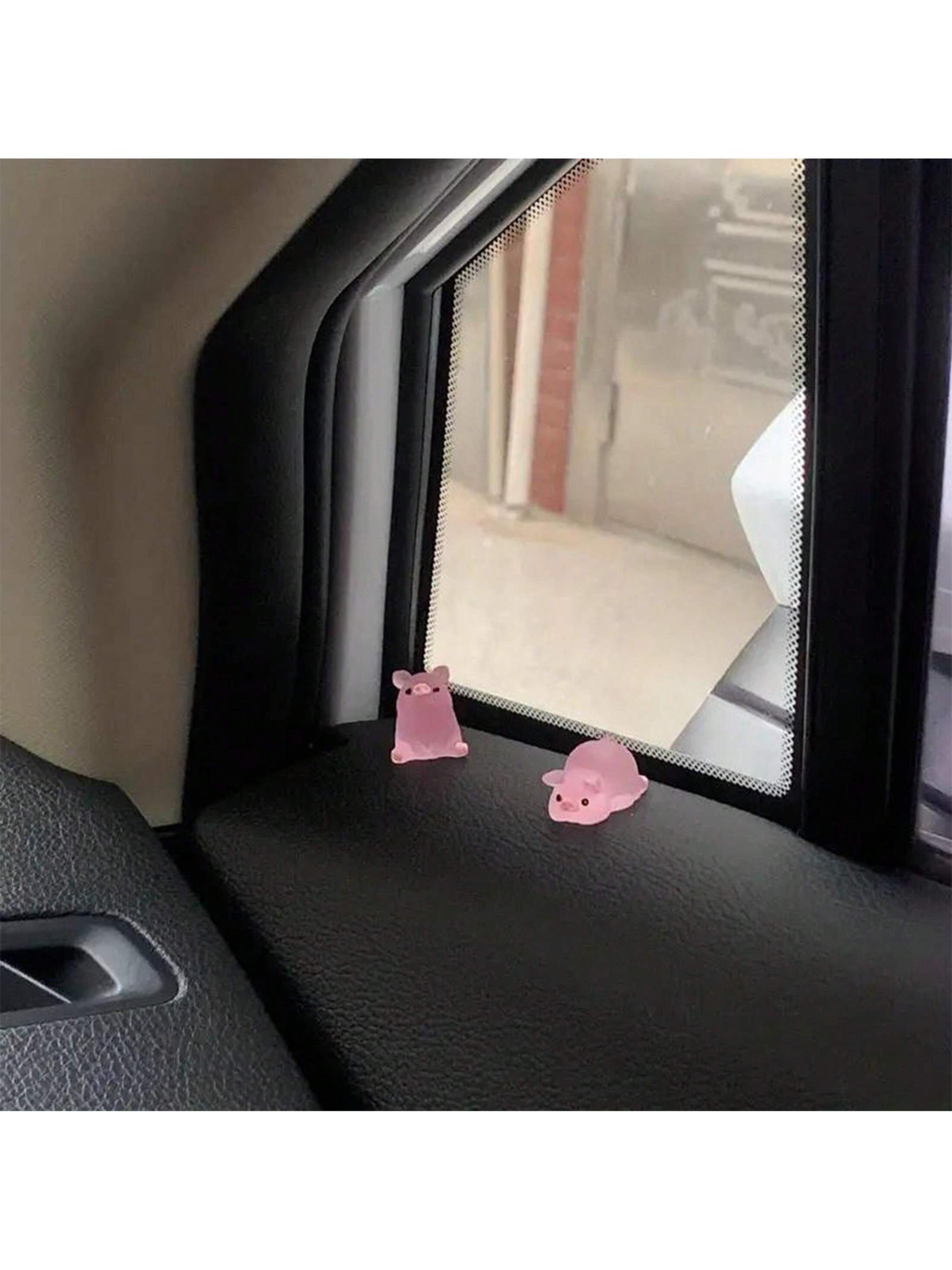6-Piece Luminous Cute Mini Pig Car Decoration DIY Cream Glue Resin Accessories Creative Center Console Decoration