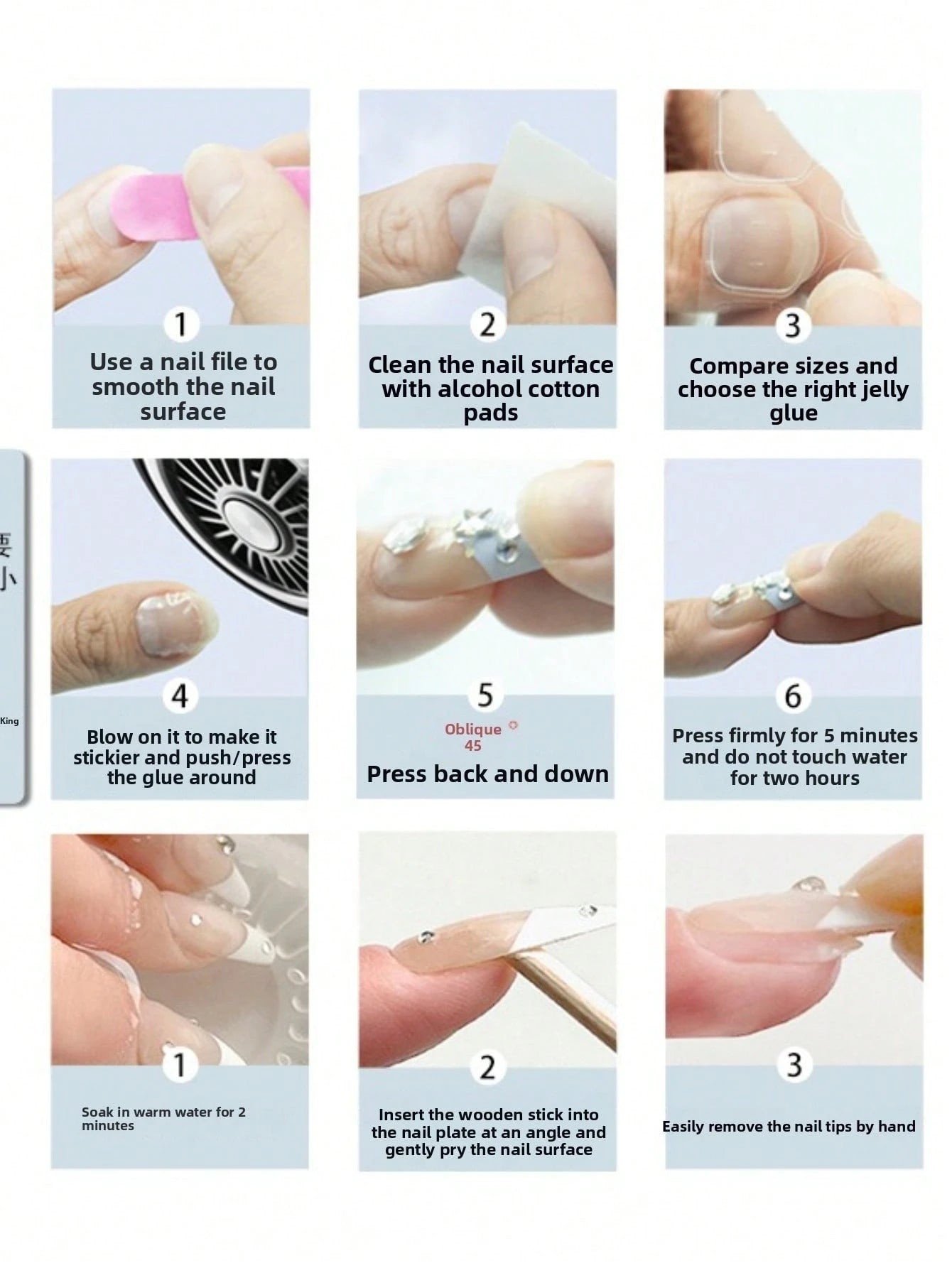 600pcs (25 Sheets) Double-Sided Jelly Gel Nail Stickers, Suitable For Press-On Manicure