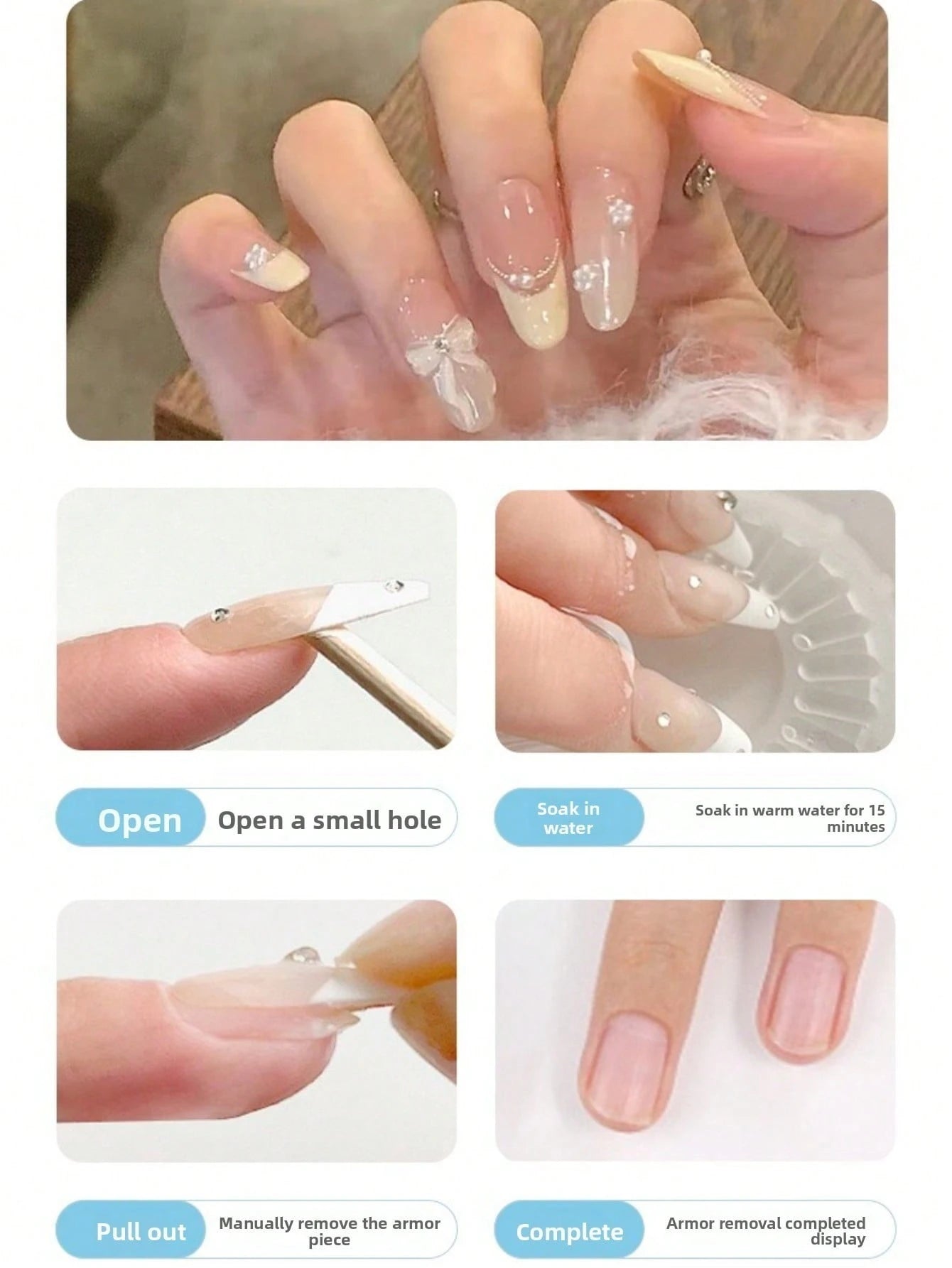 600pcs (25 Sheets) Double-Sided Jelly Gel Nail Stickers, Suitable For Press-On Manicure