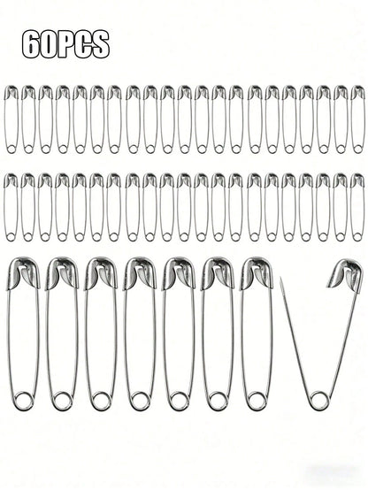 60pcs Stainless Steel Safety Pins, DIY Jewelry Making Craft Supplies