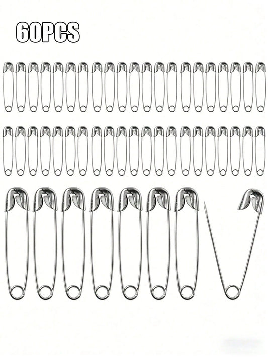 60pcs Stainless Steel Safety Pins, DIY Jewelry Making Craft Supplies