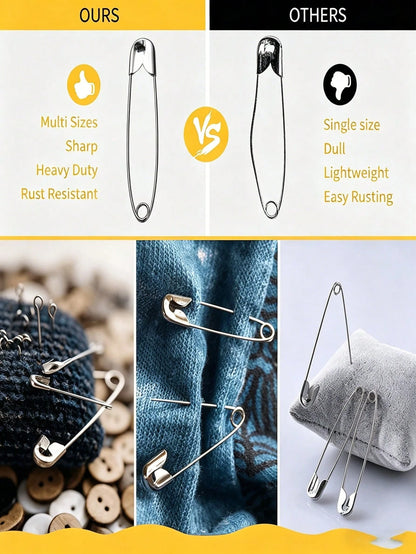 60pcs Stainless Steel Safety Pins, DIY Jewelry Making Craft Supplies