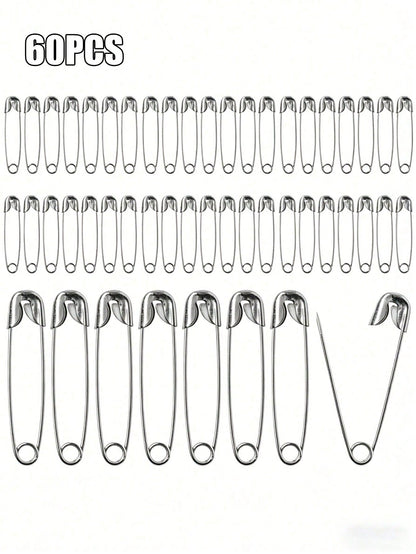 60pcs Stainless Steel Safety Pins, DIY Jewelry Making Craft Supplies