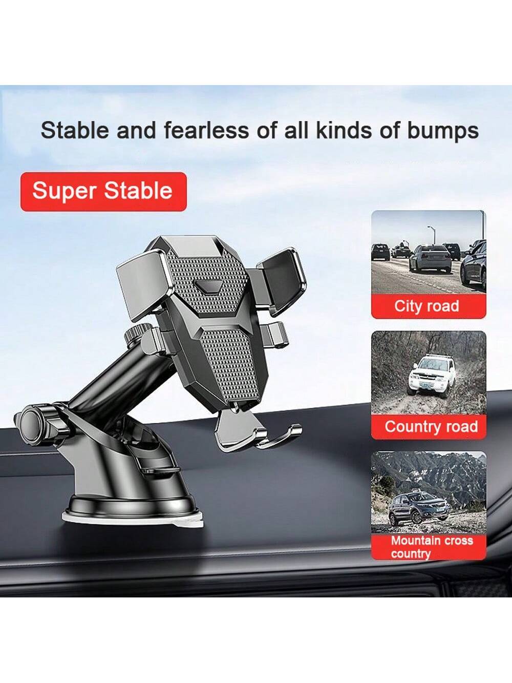 [66lbs Strong Suction Cup][Thick Case & Big Phone Friendly] Universal Car Phone Holder, Dashboard & Windshield Mounting, Compatible With IPhone 16/15/14/13/12