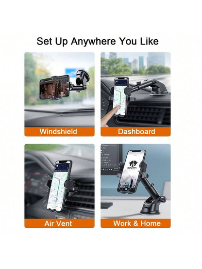 [66lbs Strong Suction Cup][Thick Case & Big Phone Friendly] Universal Car Phone Holder, Dashboard & Windshield Mounting, Compatible With IPhone 16/15/14/13/12