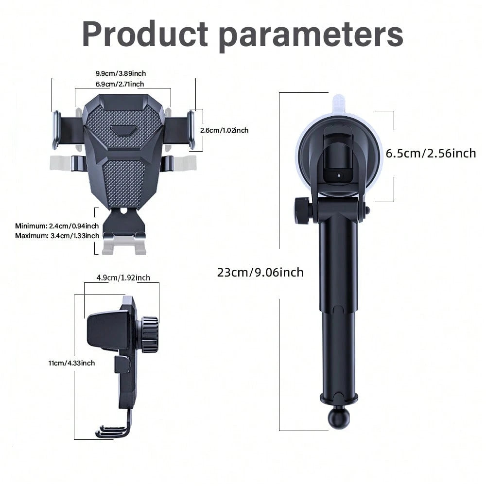 [66lbs Strong Suction Cup][Thick Case & Big Phone Friendly] Universal Car Phone Holder, Dashboard & Windshield Mounting, Compatible With IPhone 16/15/14/13/12