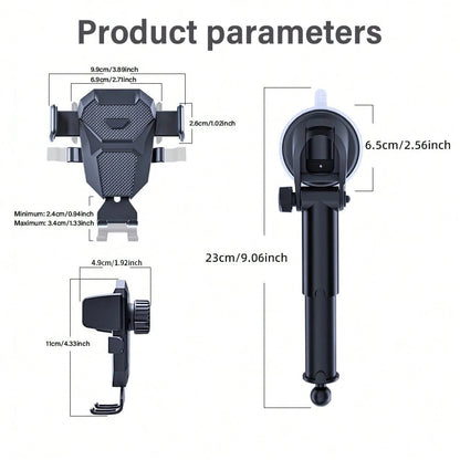 [66lbs Strong Suction Cup][Thick Case & Big Phone Friendly] Universal Car Phone Holder, Dashboard & Windshield Mounting, Compatible With IPhone 16/15/14/13/12