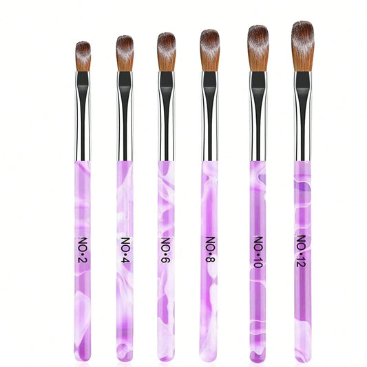 6pcs Acrylic Nail Art Pens Set, Nail Art Design Tools, 3D Nail Gel Pens- Acrylic Nail Drawing Pens- Home Salon Nail Art Pens