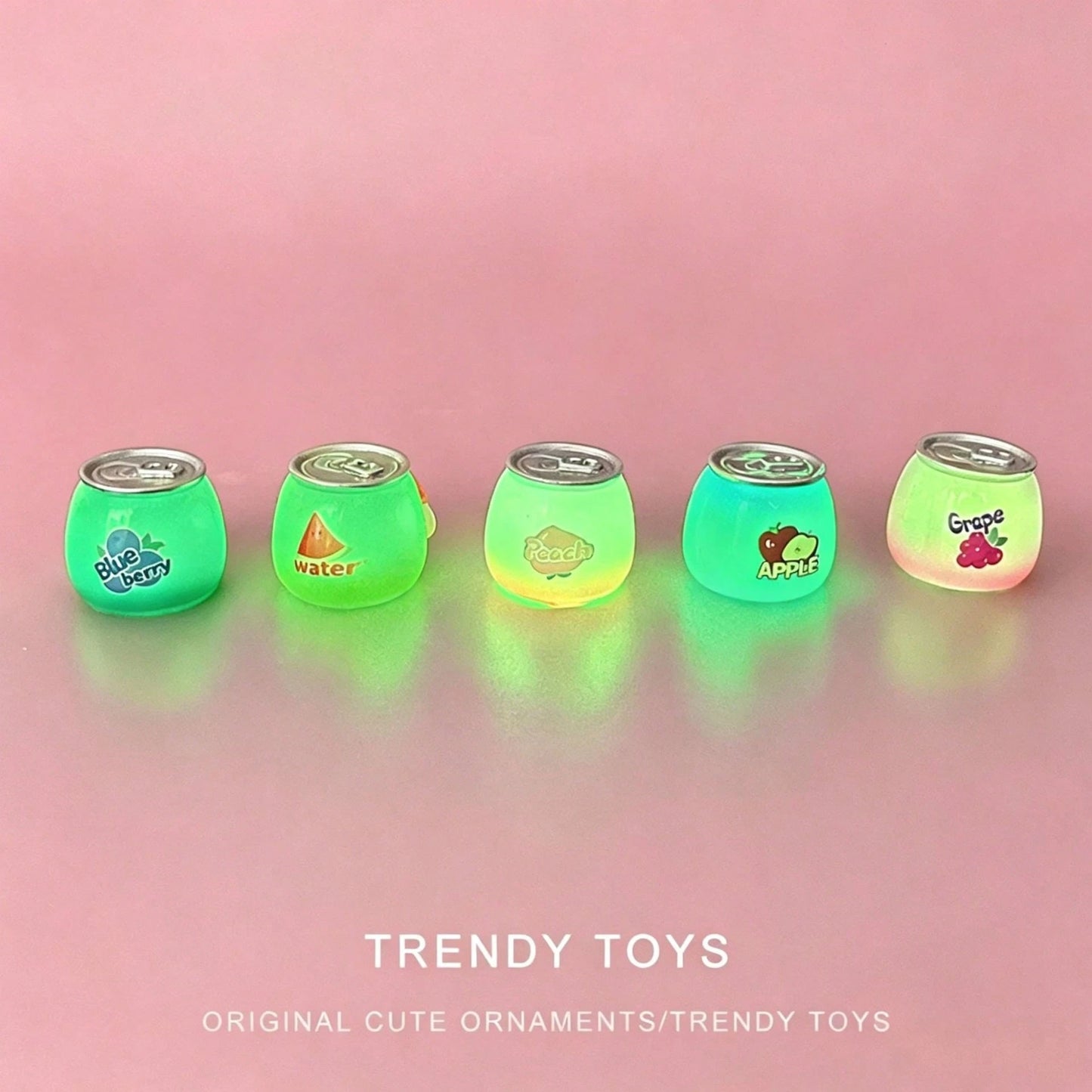 6pcs Cute Cartoon Can-Shaped Resin Figurine Set, Kawaii Mini Doll Decor, Colorful Beverage Can Design Desktop Ornament, Suitable For Home Display