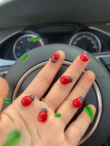 6pcs Ladybug Car Interior Decor, Freely Adhesive, Cute And Fun