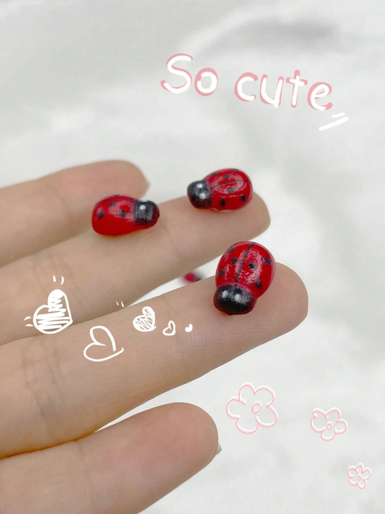 6pcs Ladybug Car Interior Decor, Freely Adhesive, Cute And Fun