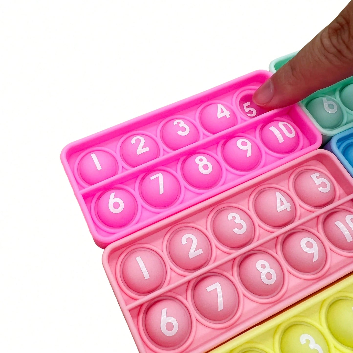 6pcs/Pack 10-Grid Math Game, Numeric Counting Learning Toy, Sensory Bubble Squeeze Stress Relief Toy, Children Classroom Supplies, Educational Stationery