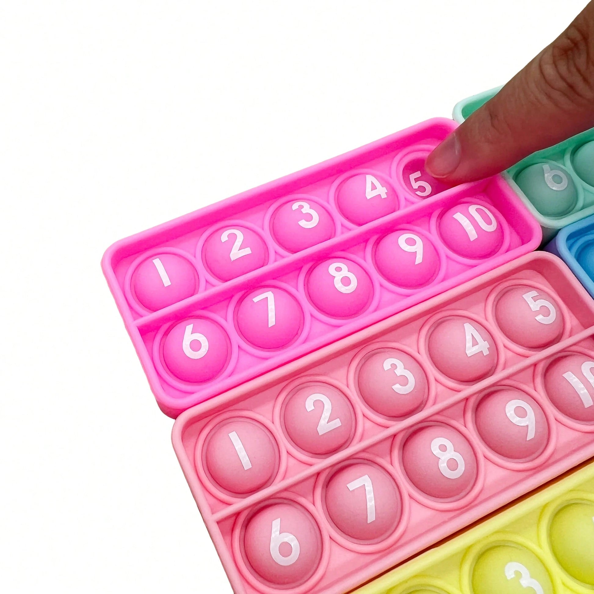 6pcs/Pack 10-Grid Math Game, Numeric Counting Learning Toy, Sensory Bubble Squeeze Stress Relief Toy, Children Classroom Supplies, Educational Stationery