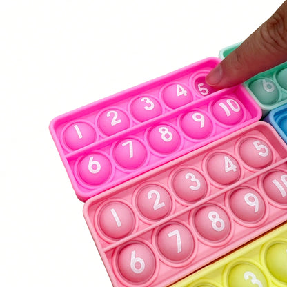 6pcs/Pack 10-Grid Math Game, Numeric Counting Learning Toy, Sensory Bubble Squeeze Stress Relief Toy, Children Classroom Supplies, Educational Stationery