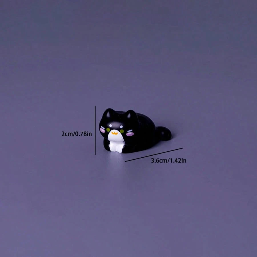 6pcs Random Cute Mini Plush Cat Car Decor, Creative Ornament For Car Dashboard Display, DIY Accessory