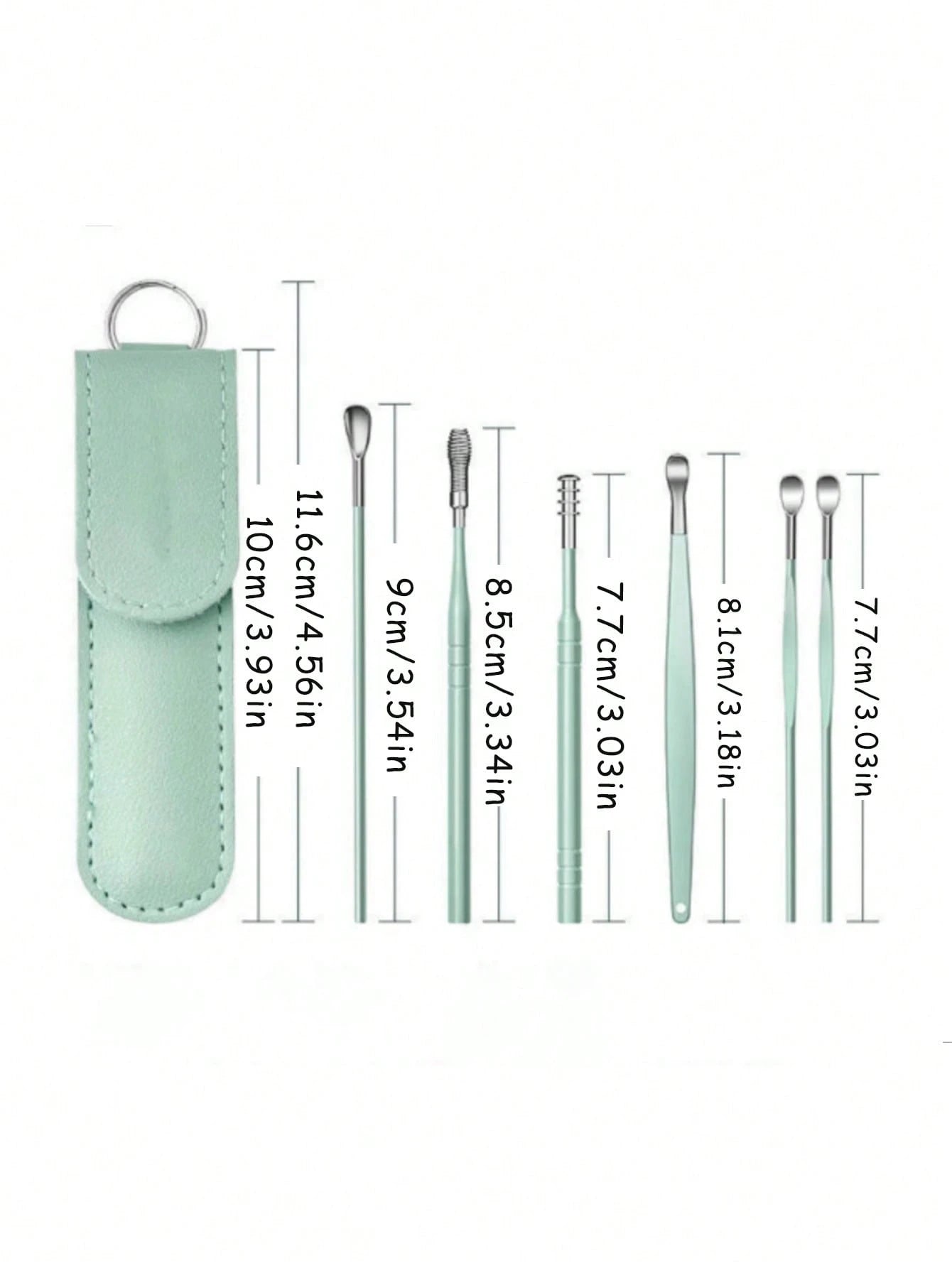 6pcs/Set Stainless Steel Double-Ended Spiral Ear Wax Removal Spoons, Ear Cleaning Tools For Home Use,School,Back To School,Travel,Travel Essentials,Home Essentials,Ear Cleaner