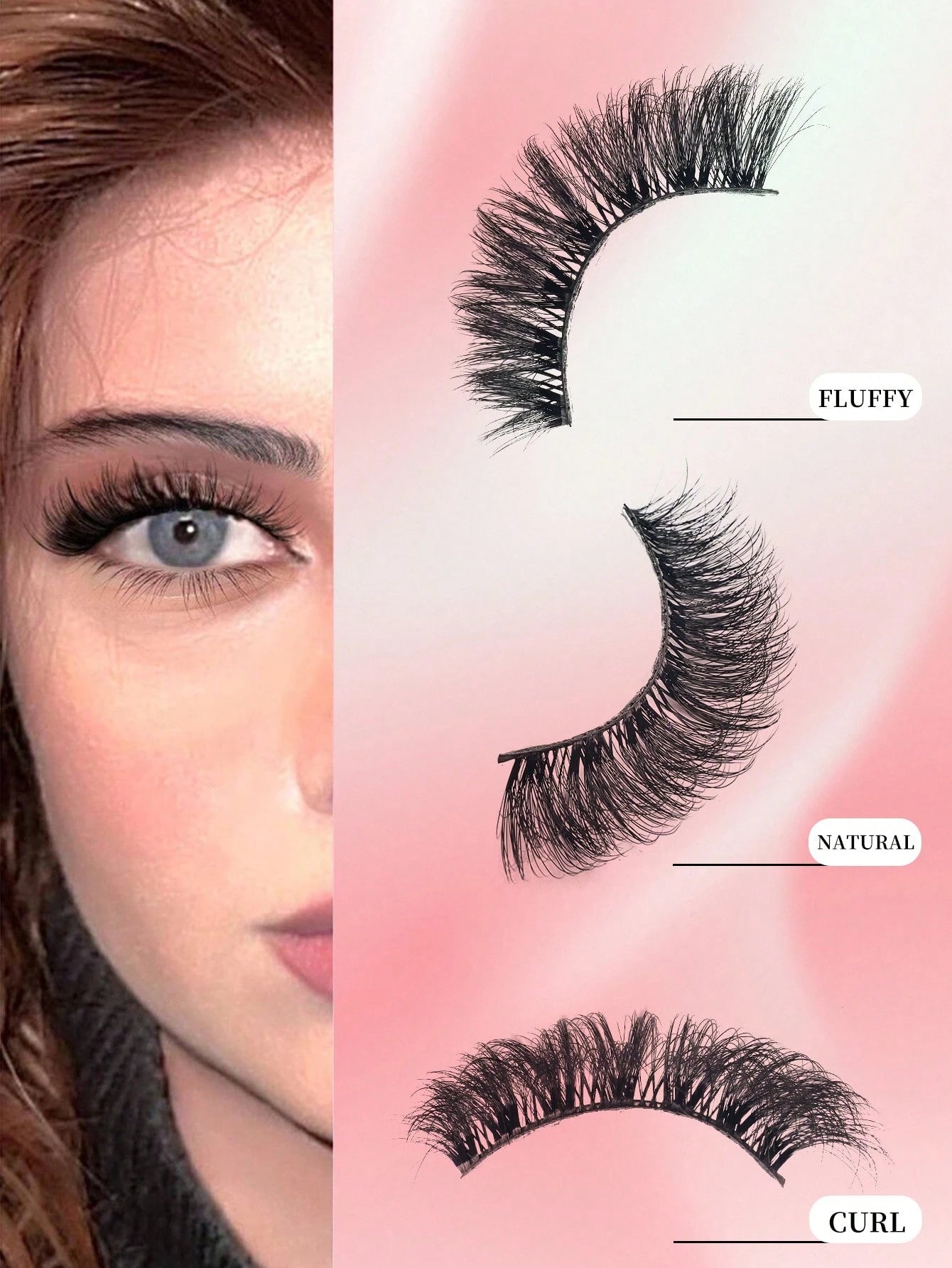 7 Pairs Of D-Curl Thick & Fluffy Russian Style Natural Lashes, Classic Cat Eye Mink Lashes, Cross Fiber 5D Thick & Long False Eyelashes, Soft & Natural For Creating Natural Makeup Look