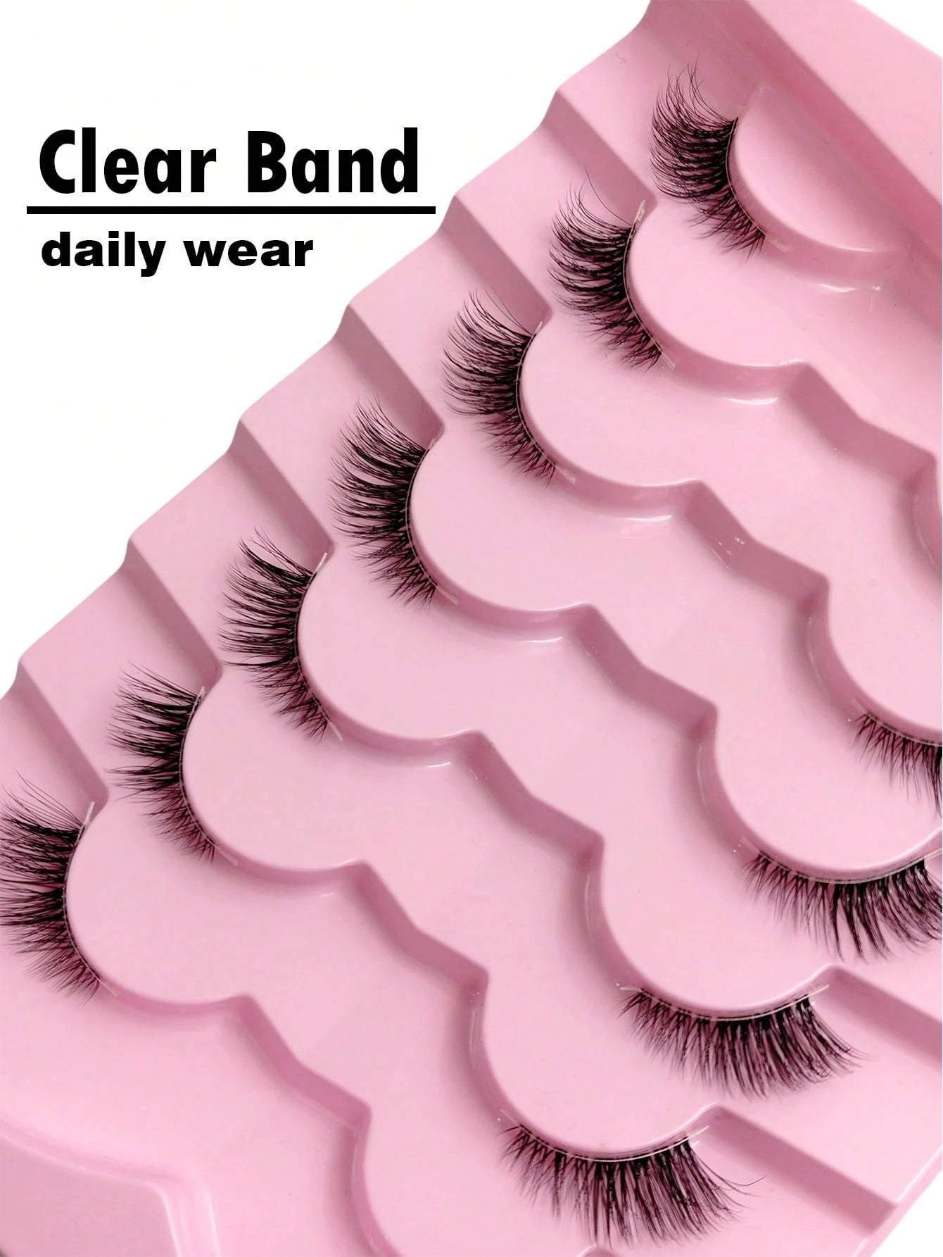 7 Pairs Of Natural Half Eye False Eyelashes, Cat Eye Effect Fluffy Eyelashes Transparent Strip Natural Long 3D Fluffy False Eyelashes Suitable For Role Playing