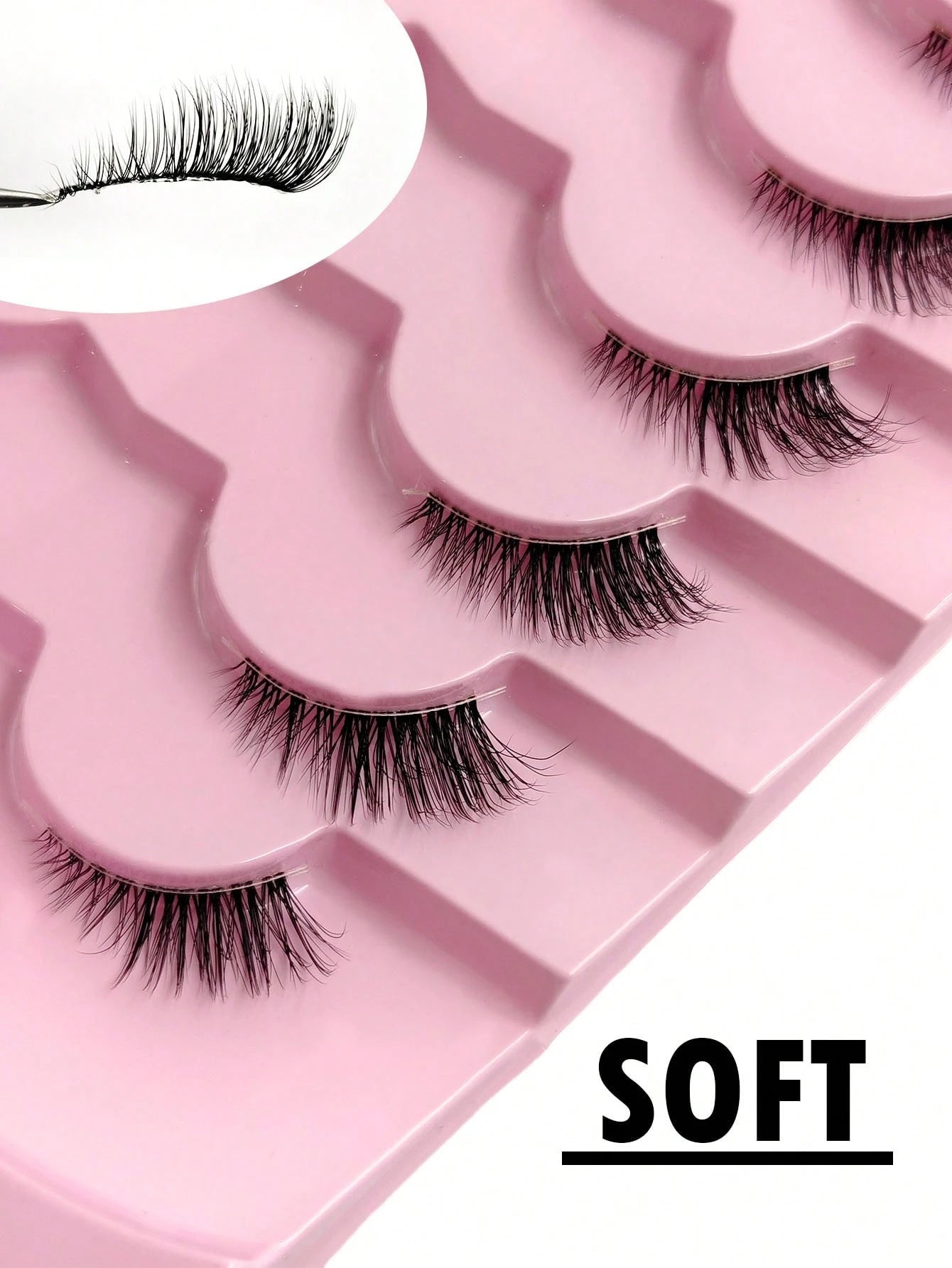 7 Pairs Of Natural Half Eye False Eyelashes, Cat Eye Effect Fluffy Eyelashes Transparent Strip Natural Long 3D Fluffy False Eyelashes Suitable For Role Playing