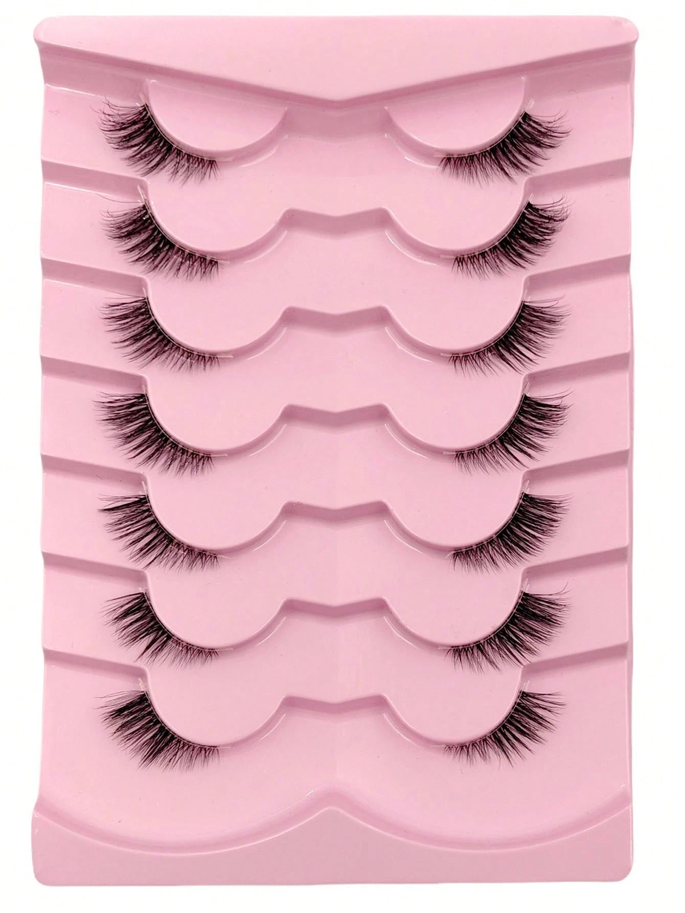 7 Pairs Of Natural Half Eye False Eyelashes, Cat Eye Effect Fluffy Eyelashes Transparent Strip Natural Long 3D Fluffy False Eyelashes Suitable For Role Playing