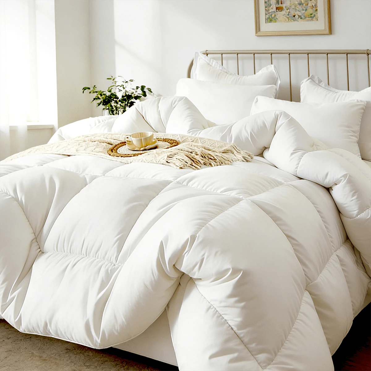 7-Pcs Or 5-Pcs Soft And Breathable Checkered Comforter Sets Queen, As A Family Gift. Includes Fitted Sheet, Flat Sheet, Pillowcase And Comforter, Bed In A Bag, A Luxurious Bedding Set, Machine Washabl