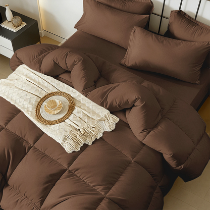 7-Pcs Or 5-Pcs Soft And Breathable Checkered Comforter Sets Queen, As A Family Gift. Includes Fitted Sheet, Flat Sheet, Pillowcase And Comforter, Bed In A Bag, A Luxurious Bedding Set, Machine Washabl