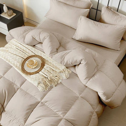 7-Pcs Or 5-Pcs Soft And Breathable Checkered Comforter Sets Queen, As A Family Gift. Includes Fitted Sheet, Flat Sheet, Pillowcase And Comforter, Bed In A Bag, A Luxurious Bedding Set, Machine Washabl
