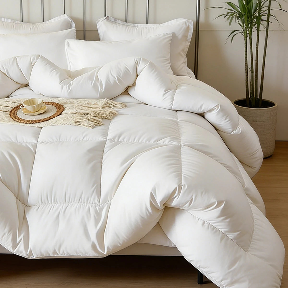 7-Pcs Or 5-Pcs Soft And Breathable Checkered Comforter Sets Queen, As A Family Gift. Includes Fitted Sheet, Flat Sheet, Pillowcase And Comforter, Bed In A Bag, A Luxurious Bedding Set, Machine Washabl