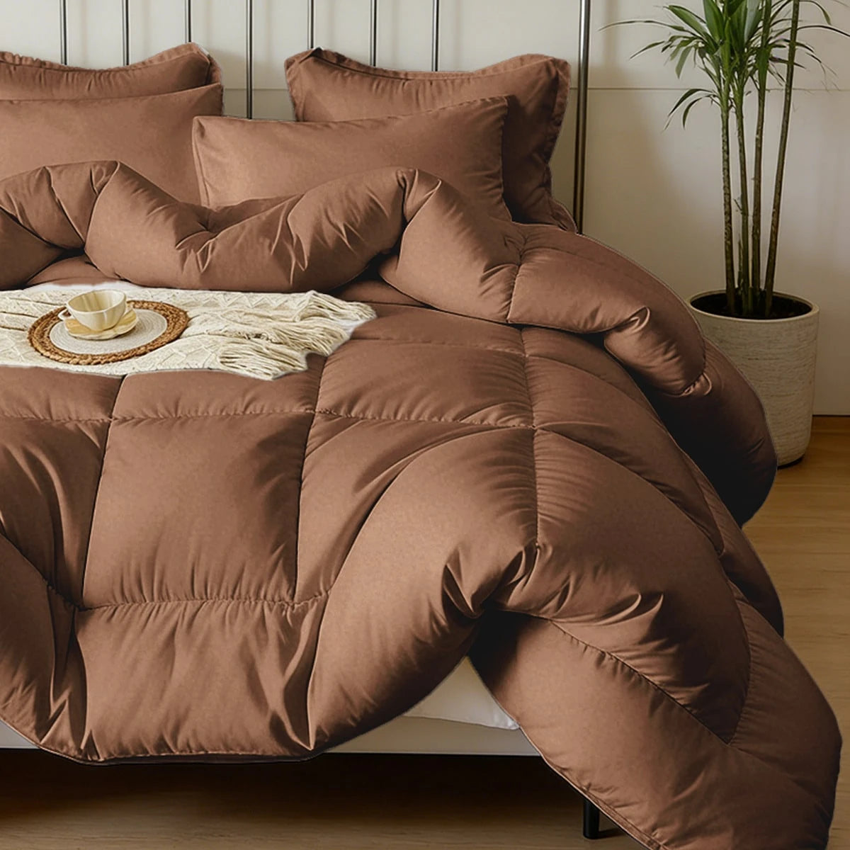 7-Pcs Or 5-Pcs Soft And Breathable Checkered Comforter Sets Queen, As A Family Gift. Includes Fitted Sheet, Flat Sheet, Pillowcase And Comforter, Bed In A Bag, A Luxurious Bedding Set, Machine Washabl