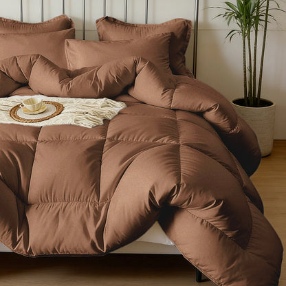 7-Pcs Or 5-Pcs Soft And Breathable Checkered Comforter Sets Queen, As A Family Gift. Includes Fitted Sheet, Flat Sheet, Pillowcase And Comforter, Bed In A Bag, A Luxurious Bedding Set, Machine Washabl