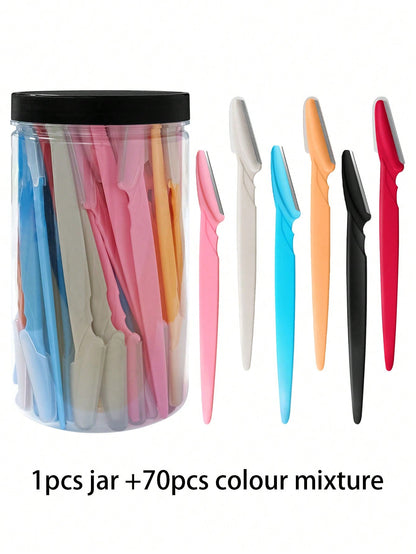 70/24/12/6pcs Multi-Color Contouring Razor Set, Women's Eyebrow Shaping Tools, Suitable For Daily Use Or Travel,Giveaways,Travel,Cheap Stuff,Travel Essential