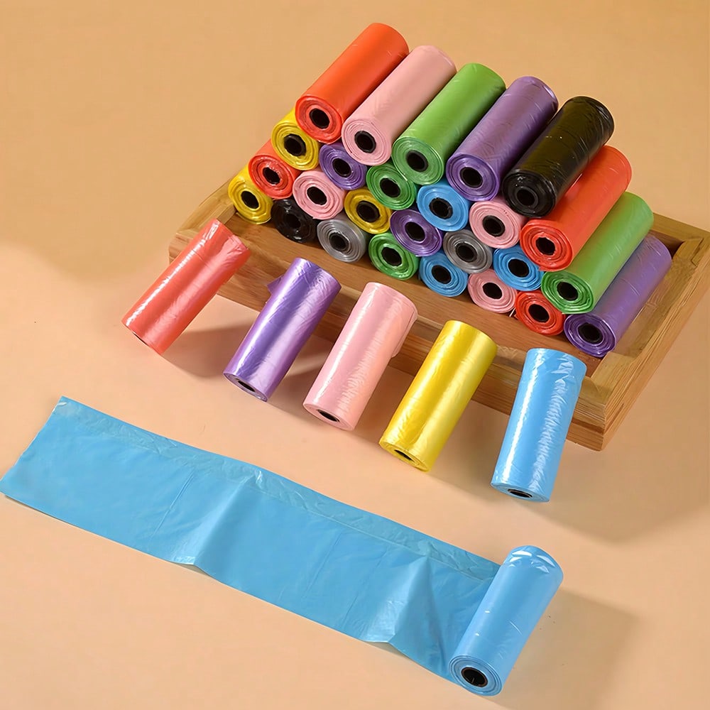 75pcs/5rolls Diaper Trash Bags, Solid Color, Convenient For Outdoor Stroller, Car, Living Room, Bathroom Baby Care, Baby Stroller Hanging, Christmas Stocking Gift For Kids