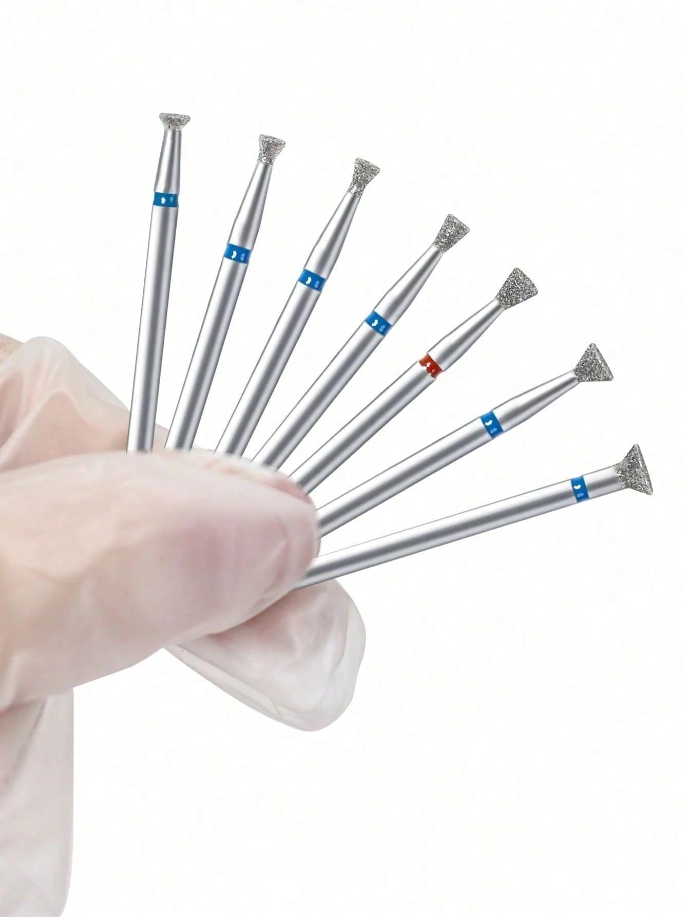 7PCS Diamond Nail Drill Bits For Manicure Electric Nail Accessory Pedicure Machine Nail Polishing File Gel Remover Tool,Pedicure Manicure Files Cuticle Burr Nail Tools Accessories