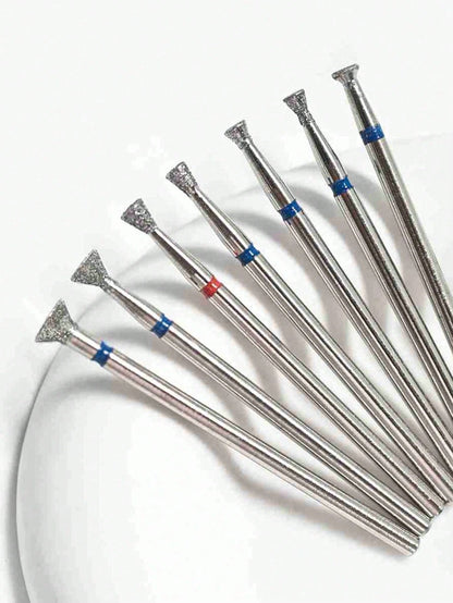 7PCS Diamond Nail Drill Bits For Manicure Electric Nail Accessory Pedicure Machine Nail Polishing File Gel Remover Tool,Pedicure Manicure Files Cuticle Burr Nail Tools Accessories