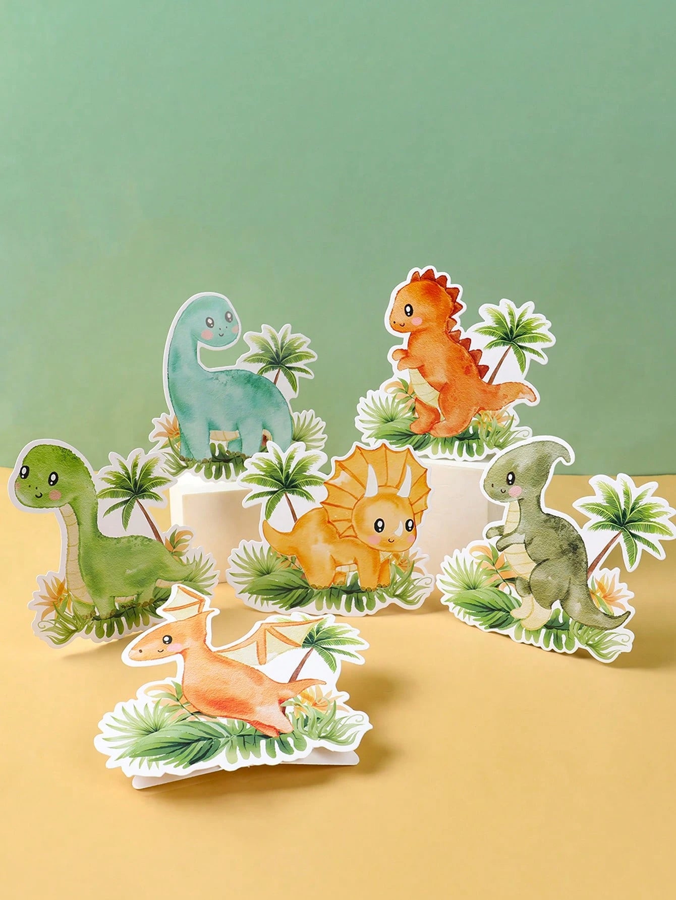 7pcs Jungle Animals Table Centerpieces,Birthday Decoration,Cute Cartoon Animals Paper Ornament,Animals Themed Birthday Party Decoration,Kids'room Decor & Playroom Accents,Photo Booth Props & Party Tab