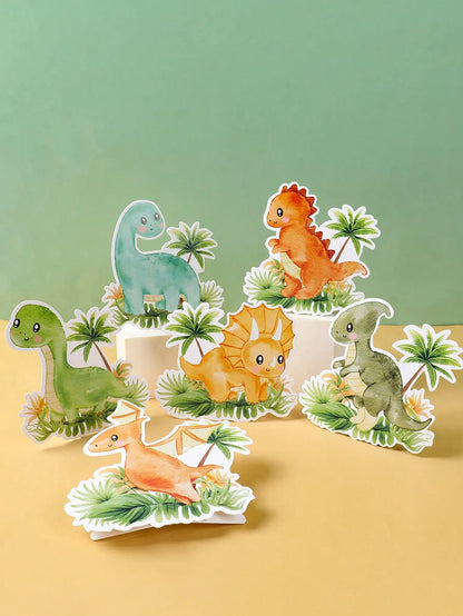 7pcs Jungle Animals Table Centerpieces,Birthday Decoration,Cute Cartoon Animals Paper Ornament,Animals Themed Birthday Party Decoration,Kids'room Decor & Playroom Accents,Photo Booth Props & Party Tab