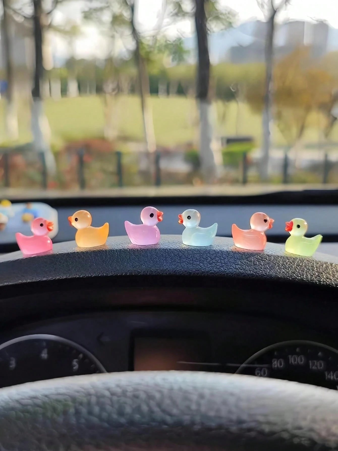 7pcs Luminous Duck Shaped Car Ornament
