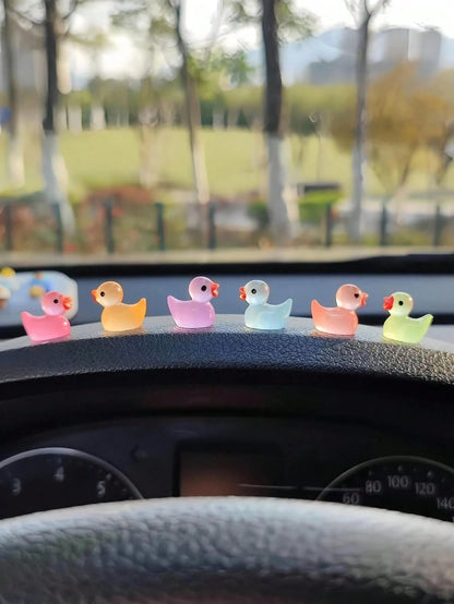 7pcs Luminous Duck Shaped Car Ornament