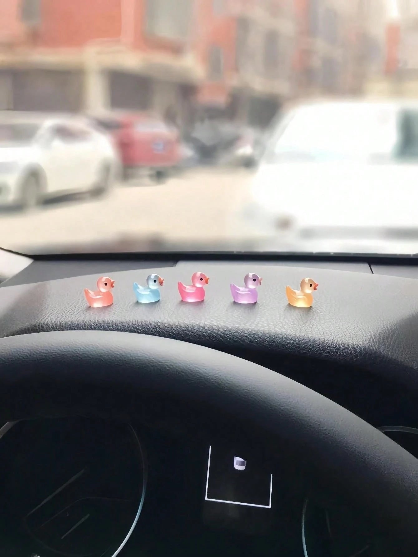 7pcs Luminous Duck Shaped Car Ornament
