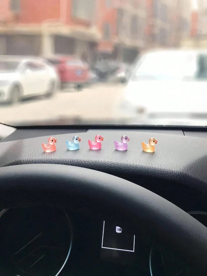 7pcs Luminous Duck Shaped Car Ornament