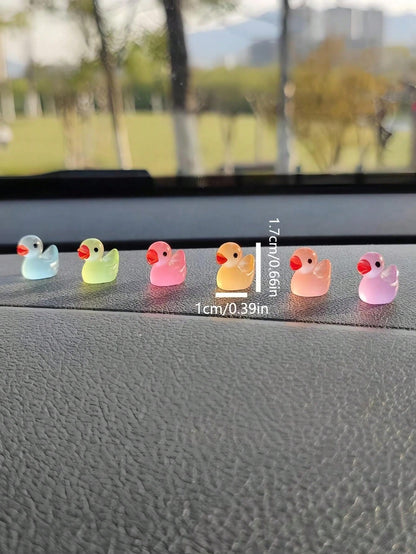 7pcs Luminous Duck Shaped Car Ornament