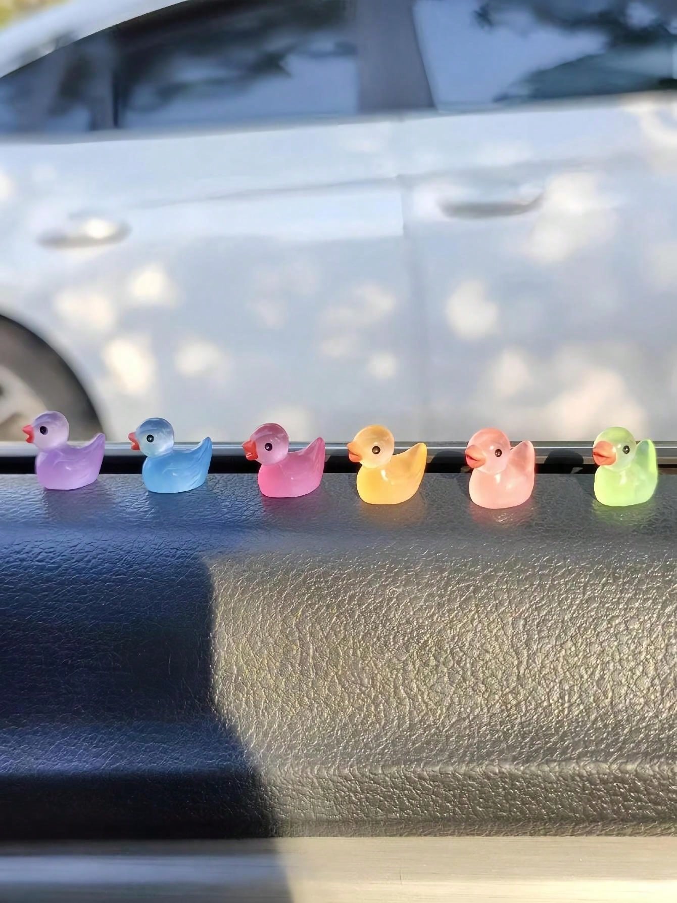 7pcs Luminous Duck Shaped Car Ornament