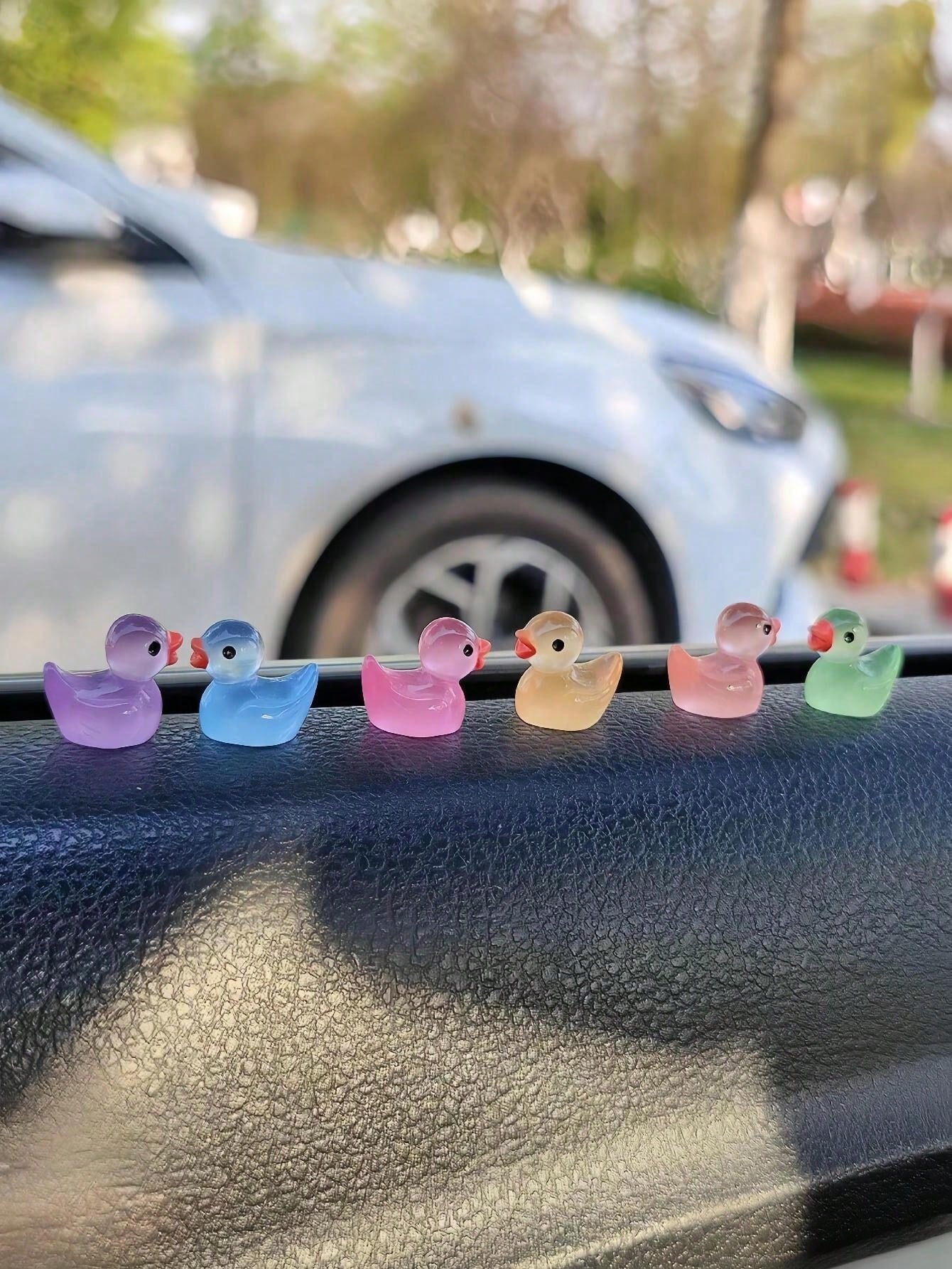 7pcs Luminous Duck Shaped Car Ornament
