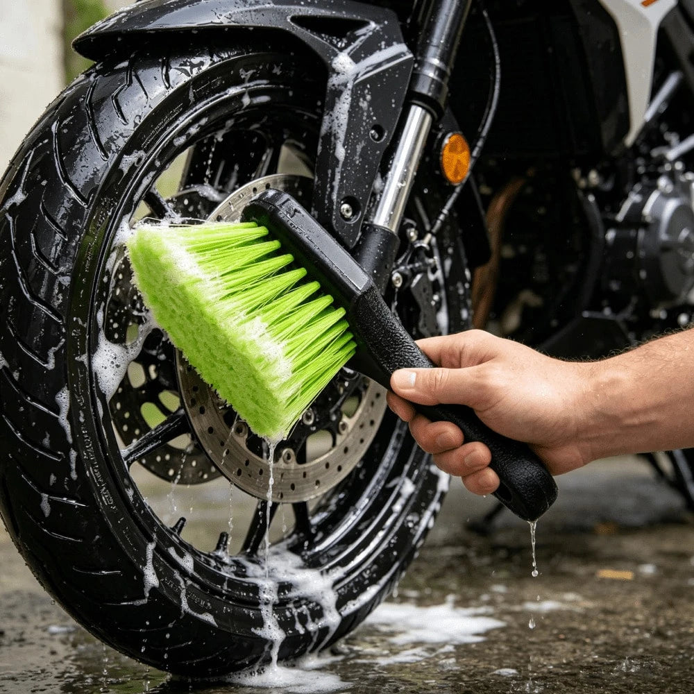 8 Pack Motorcycle Cleaning Kit Motorcycle Detailing Kit With Chain/Wheel/Rim/Tire Brush Sponge Wash Mitt Detailing Brush Profional Cleaning Tool For Motorcycle Bike