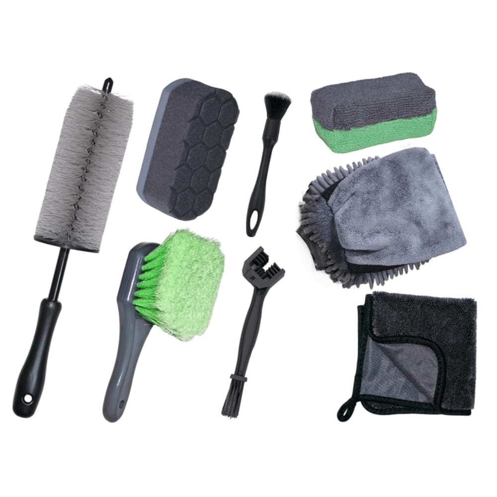 8 Pack Motorcycle Cleaning Kit Motorcycle Detailing Kit With Chain/Wheel/Rim/Tire Brush Sponge Wash Mitt Detailing Brush Profional Cleaning Tool For Motorcycle Bike
